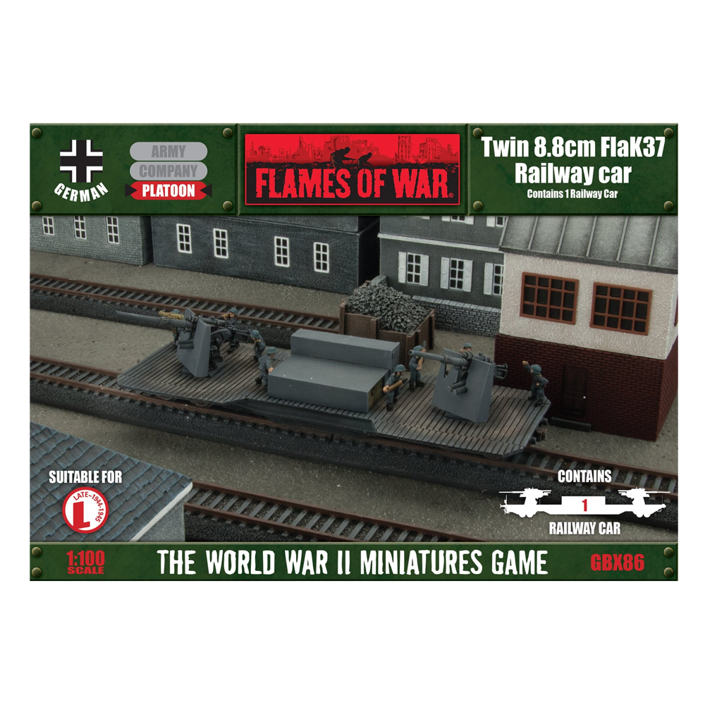 Flames of War WW2: German - Twin 8.8cm FlaK Railway Car