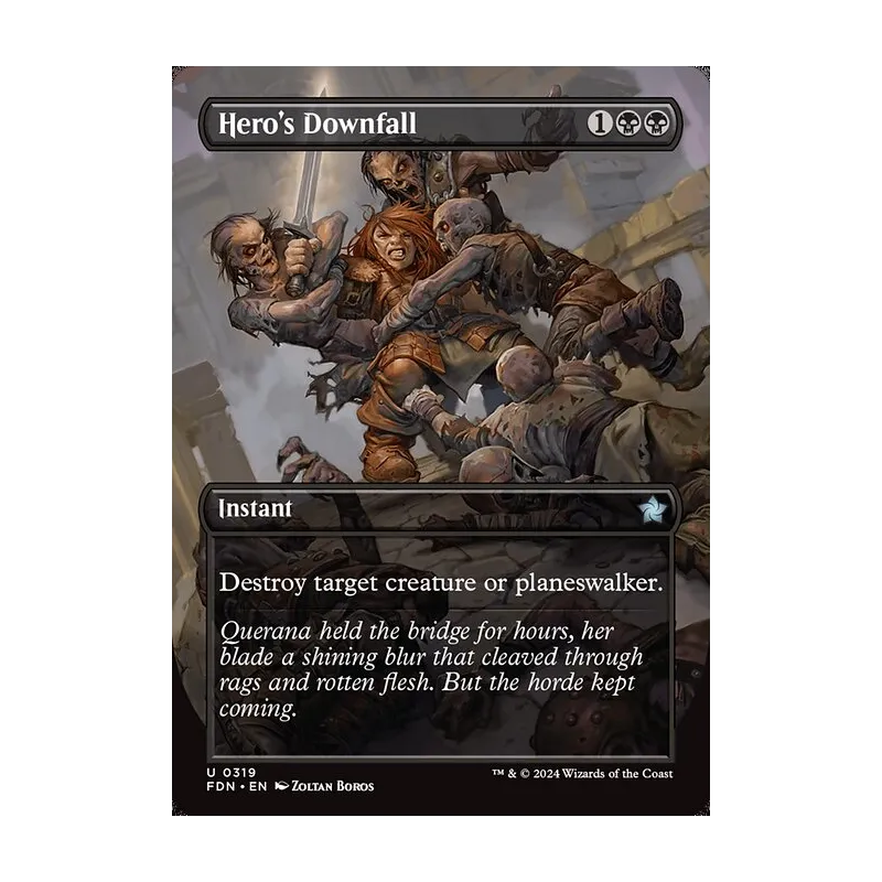 Hero's Downfall (Borderless) - Foundations (Near Mint)