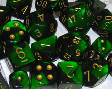 Chessex Dice Set: Gemini Teal-White w/Black (7)