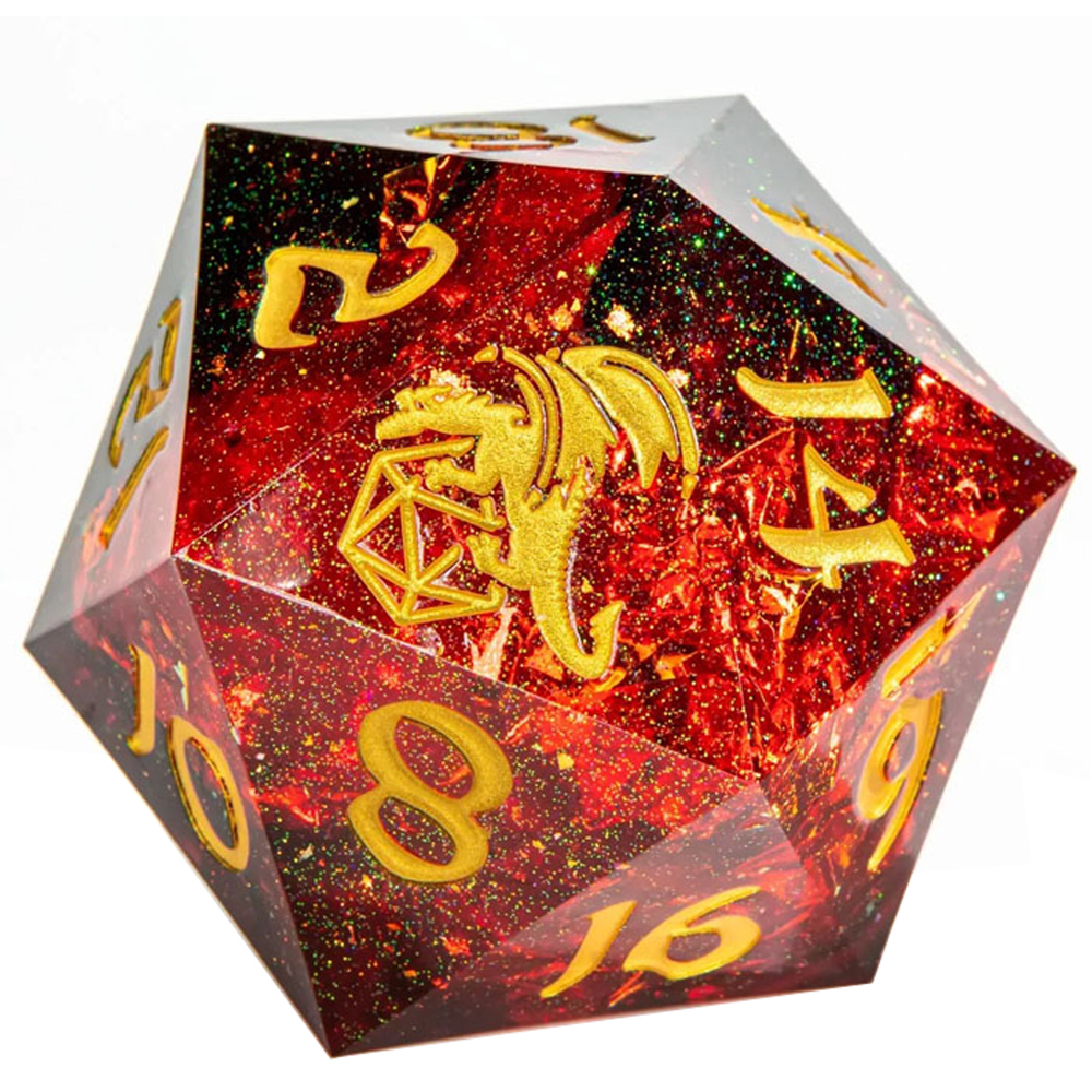Premium 55mm d20 Sharp-Edged: Captured Magic - Red (Clearance)