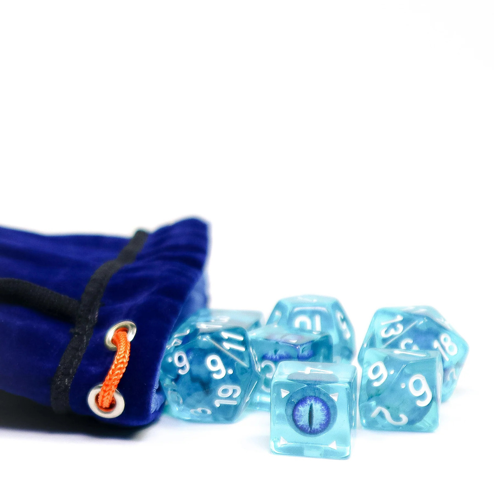 Dragon Eye Dice: Legendary Round Cut - Blue (9) (Clearance)