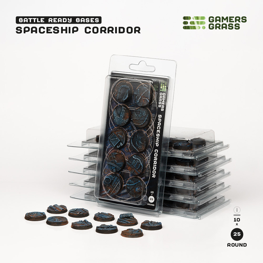 Battle Ready Bases: Spaceship Corridor - Round 25mm (10)