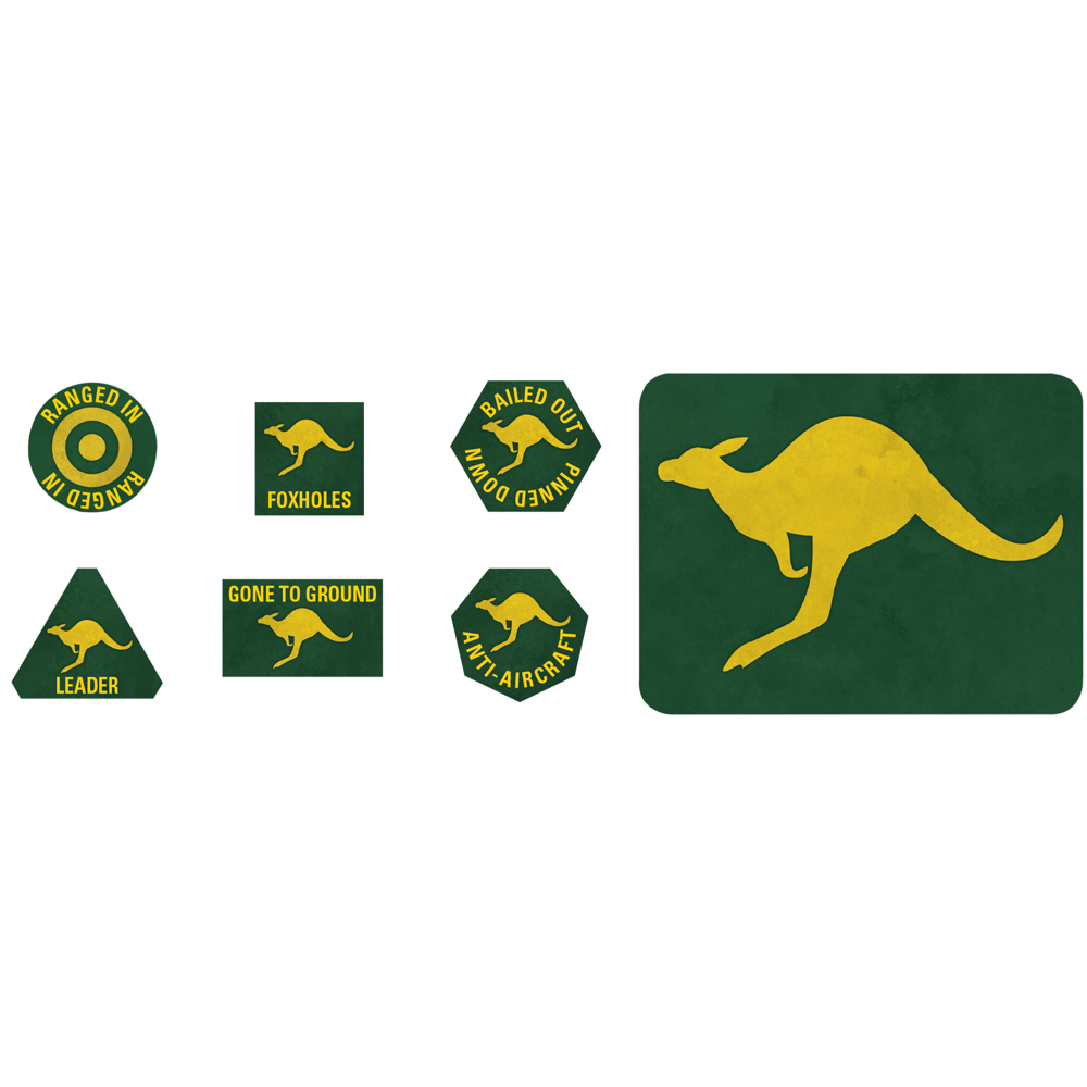 Flames of War WW2: British - Australian MW Tokens & Objectives (New Arrival)