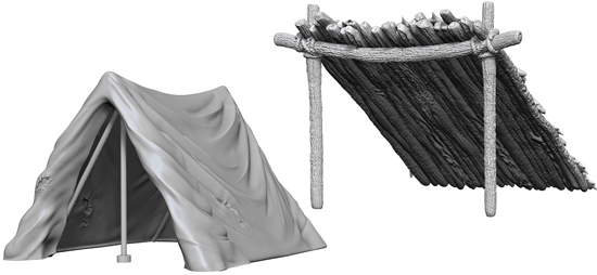 WizKids Deep Cuts Unpainted Minis: W10 Tent & Lean-To