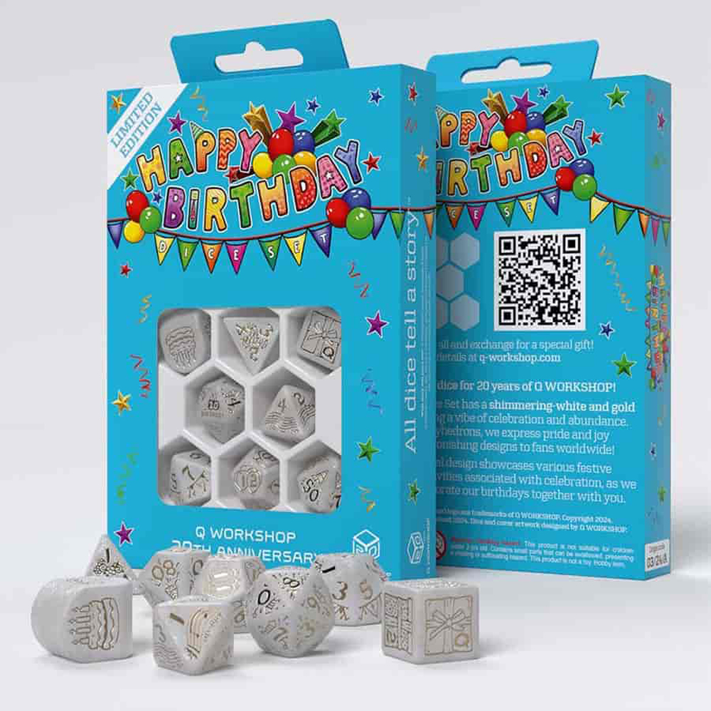Happy Birthday Dice Set: Q-Workshop 20 Years (7) (Clearance)