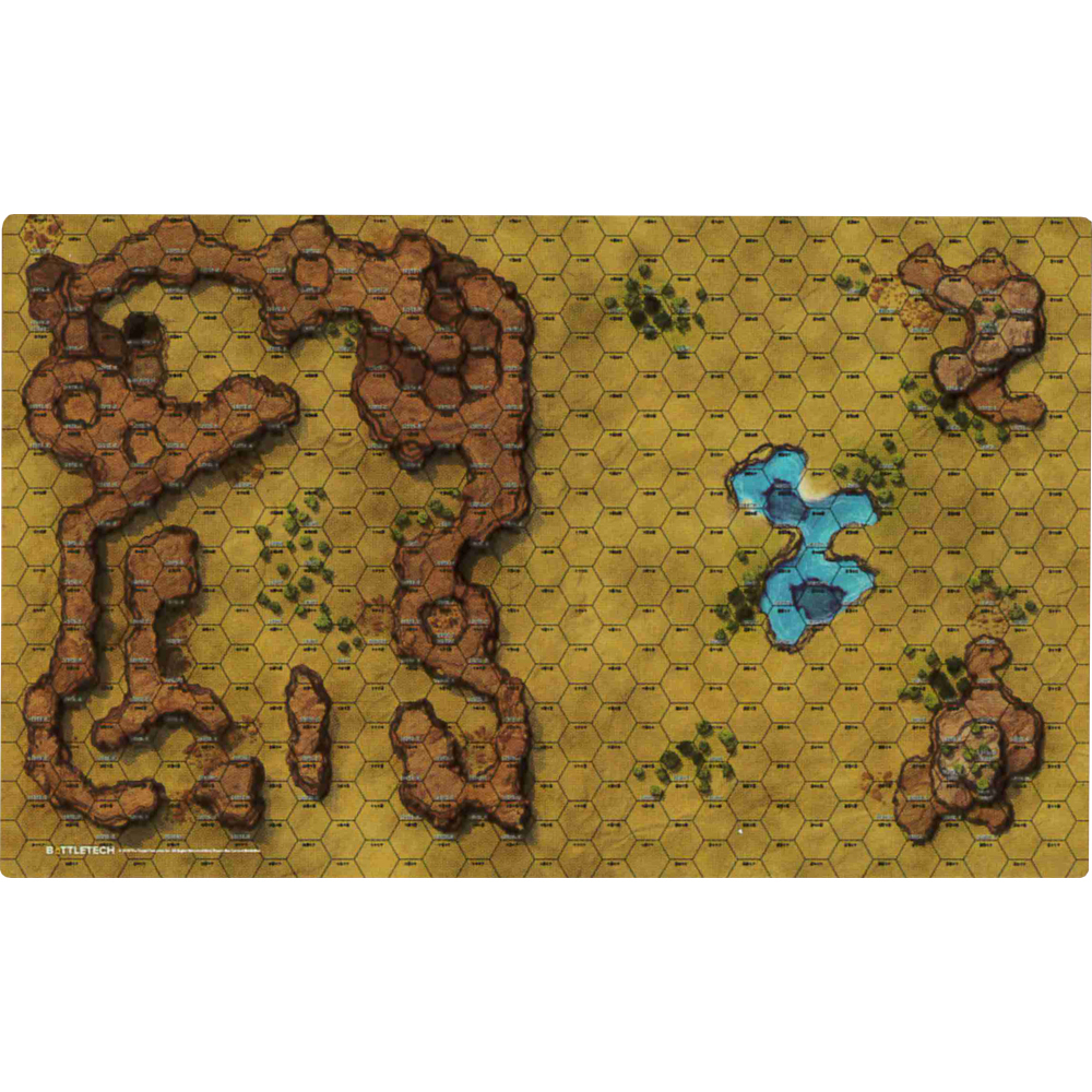 BattleTech BattleMat: Savannah - Large Lakes/Box Canyon