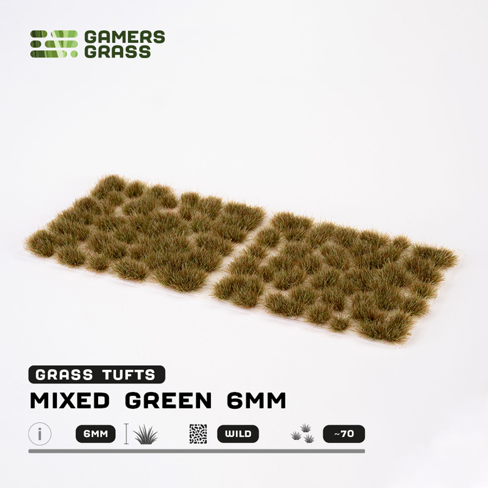 Gamers Grass Tufts: Mixed Green - Wild 6mm