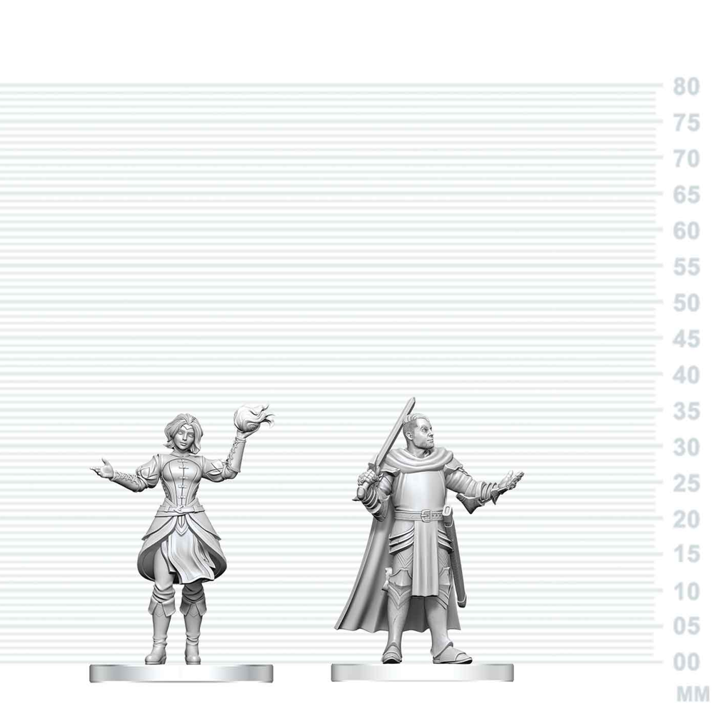 D&D Nolzur's Marvelous Unpainted Minis: Knight & Mage Apprentice (Preorder)
