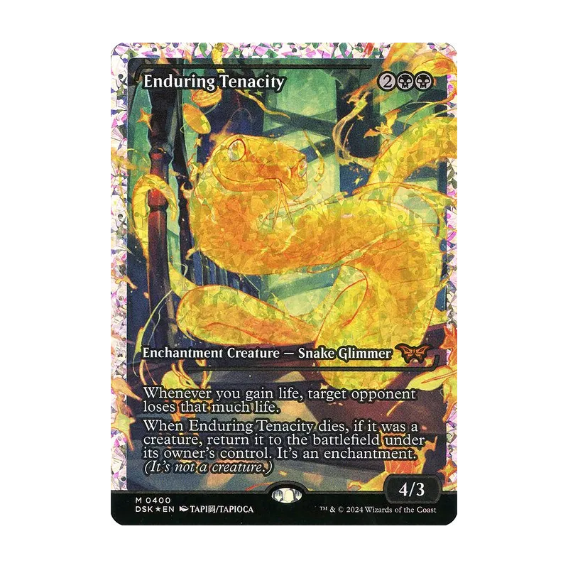 Enduring Tenacity (Showcase) (Fracture Foil) - Duskmourn: House of Horror (Foil Near Mint)