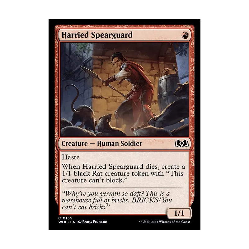 Harried Spearguard - Wilds of Eldraine (Near Mint)