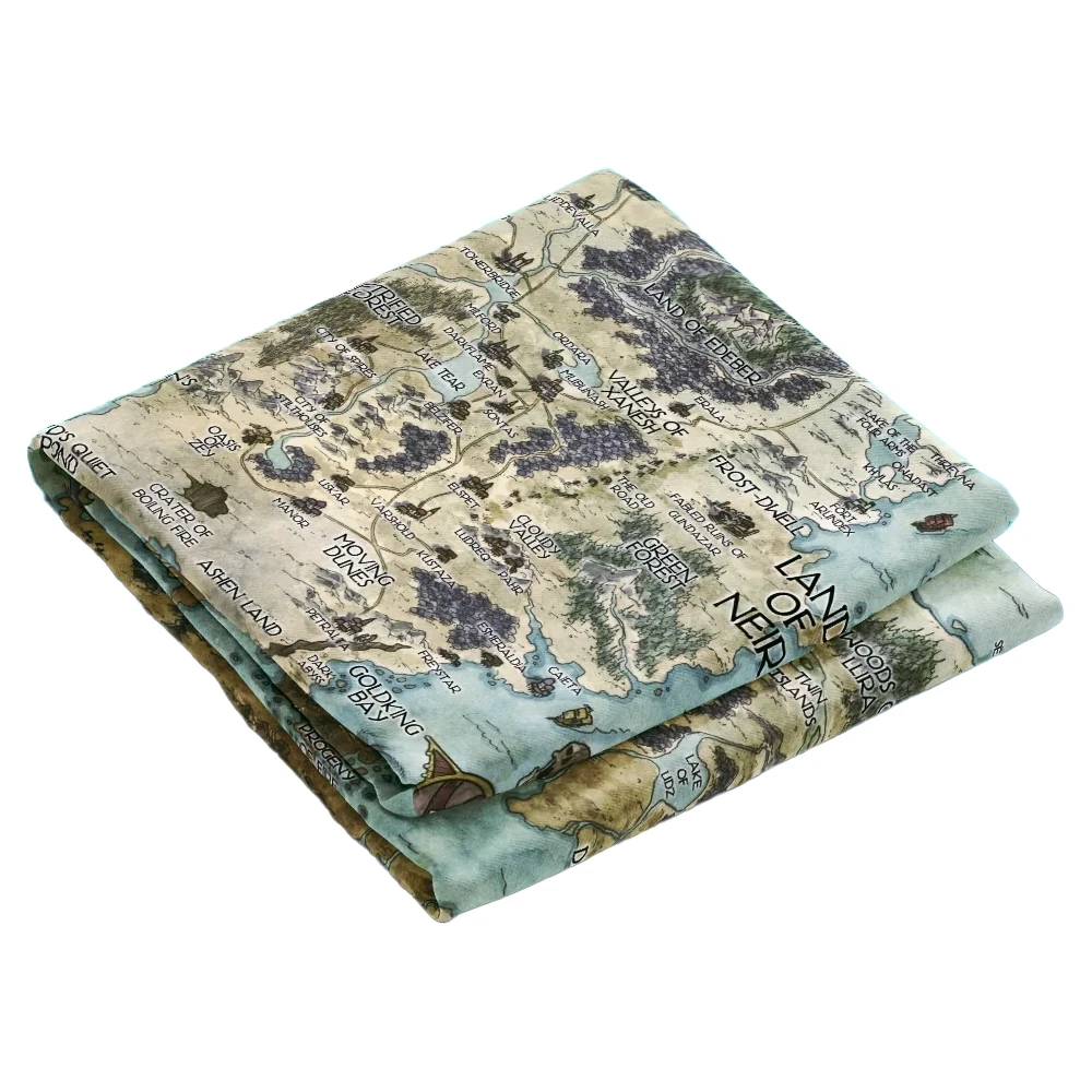 La Notte Eterna: World Map Printed on Fabric (New Arrival)