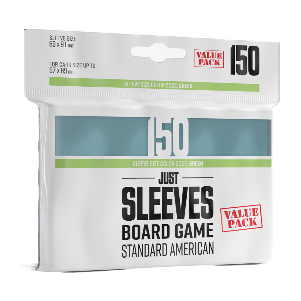 Just Sleeves: Standard American Board Game Value Pack - Clear (150)