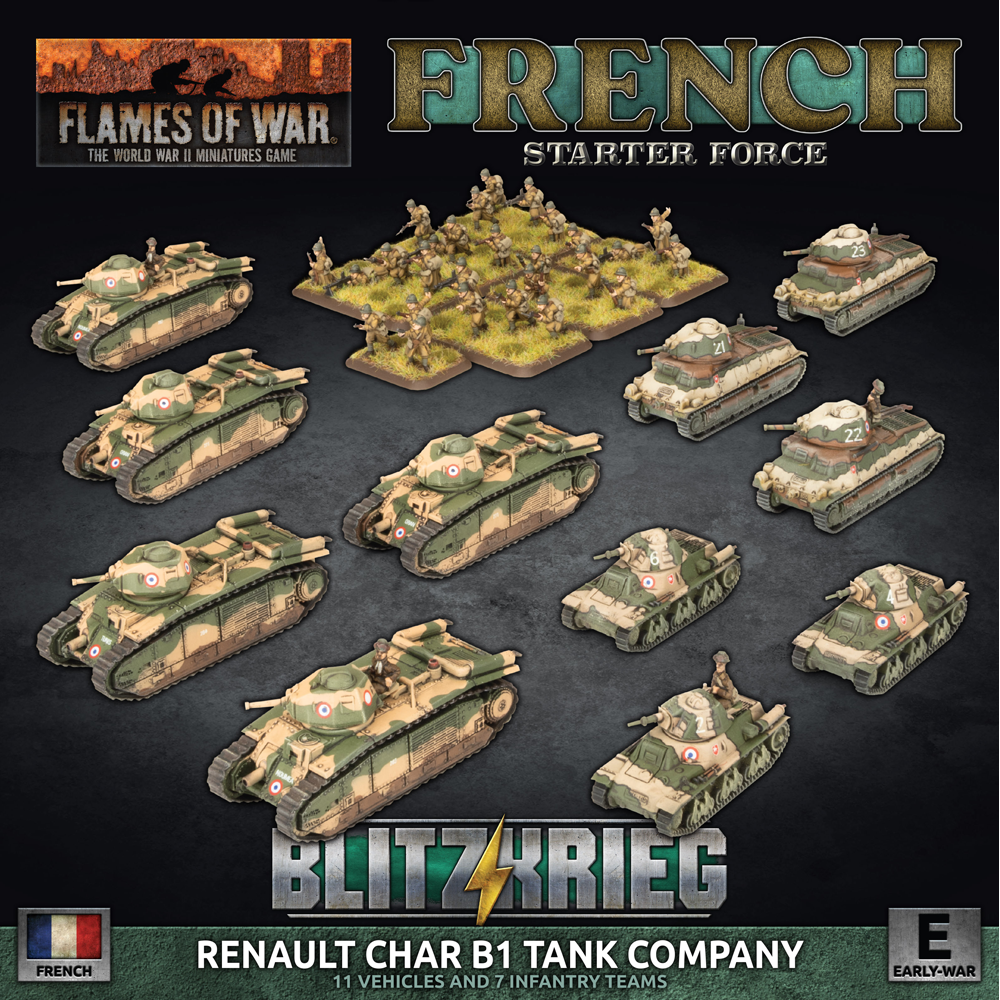 Flames of War WW2: Blitzkrieg: French - Renault Char B1 Tank Company