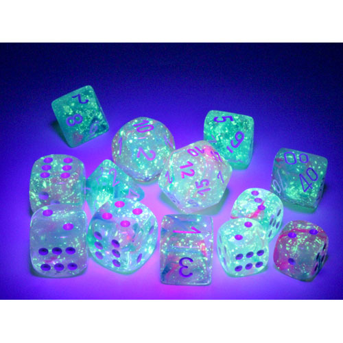 Chessex 12mm d6 Set: Nebula Luminary - Wisteria w/White (36)