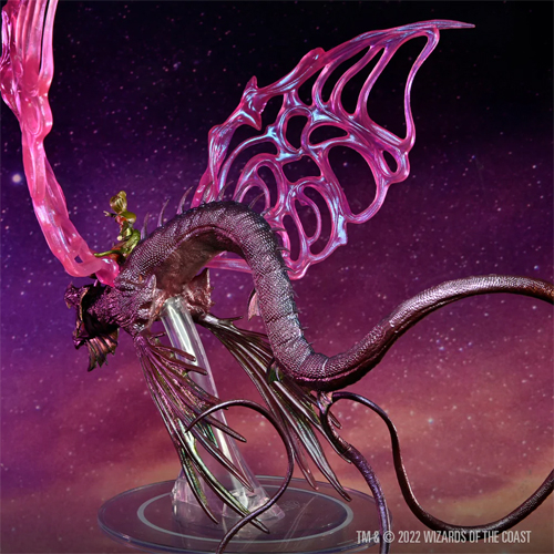 D&D Icons of the Realms: Spelljammer Adventures in Space - Adult Solar Dragon & Prince Xeleth Premium Figure
