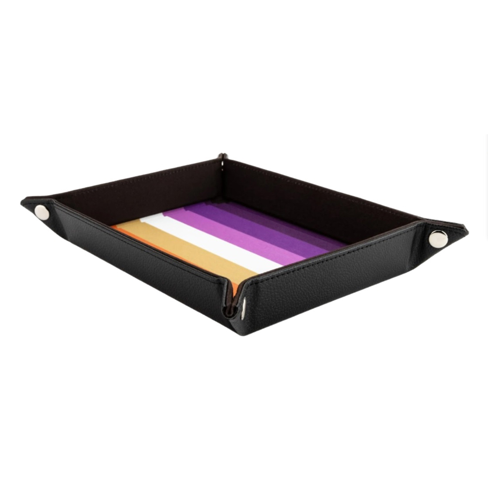 Pride Fold-Up Velvet Dice Tray: Lesbian