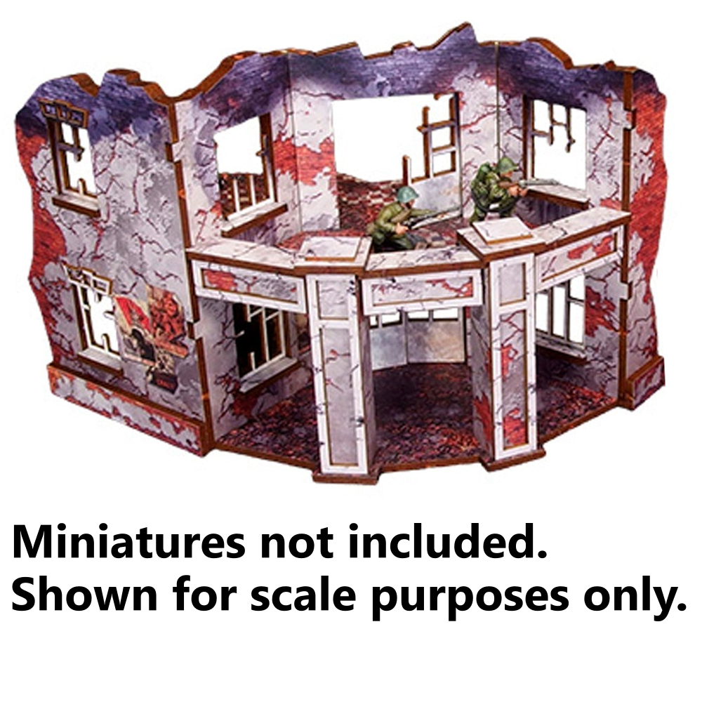 Bolt Action HDF Terrain: WW2 Ostfront Stalingrad - Ruined Univermag Front (with Balcony)