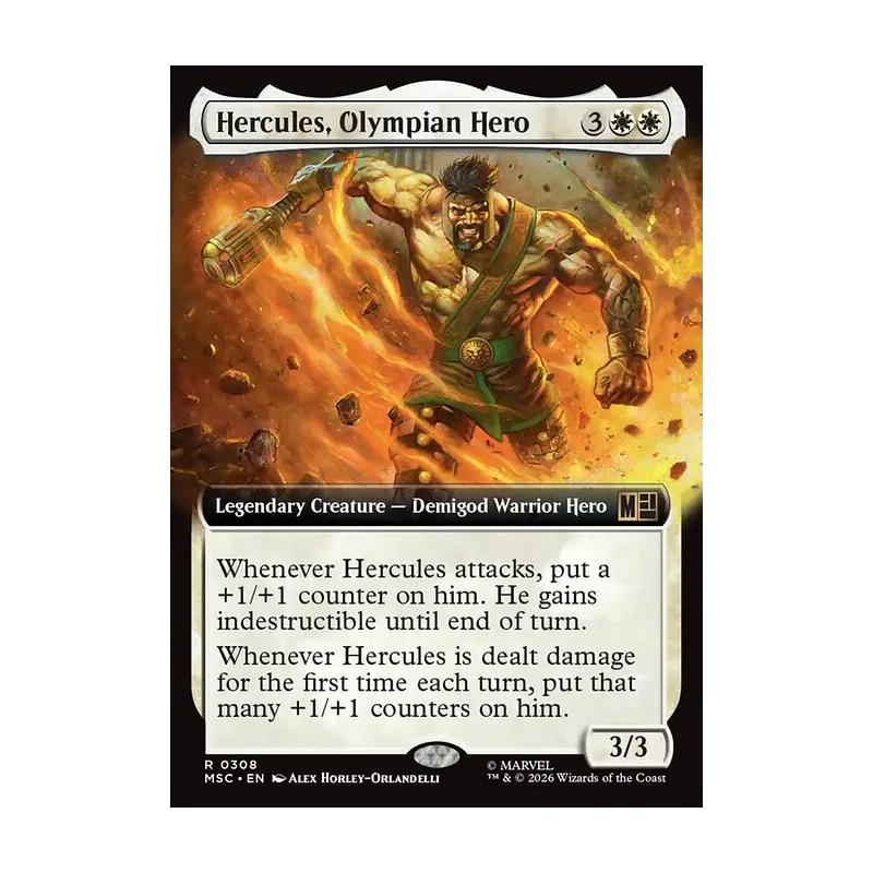 Hercules, Olympian Hero (Extended Art) - Marvel Super Heroes Commander (Near Mint)