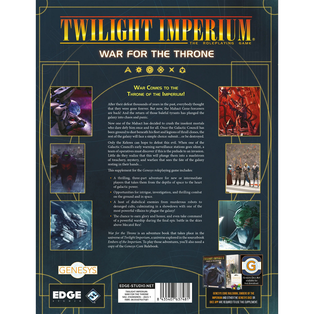 Genesys RPG: Twilight Imperium - War for the Throne