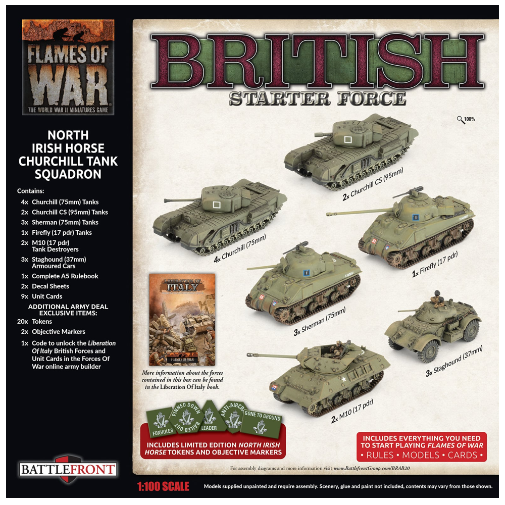 Flames of War WW2: British Starter Force - North Irish Horse Churchill Tank Squadron (New Arrival)