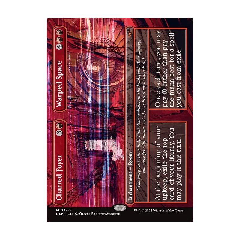 Charred Foyer // Warped Space (Borderless) - Duskmourn: House of Horror (Foil Near Mint)