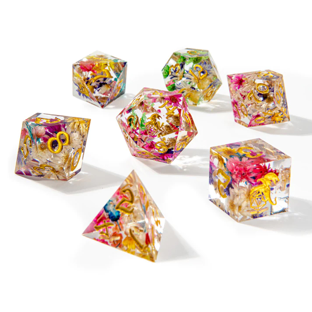 Sharp-Edge Polyhedral Dice Set: Captured Magic - Essence of Spring (7) (Clearance)