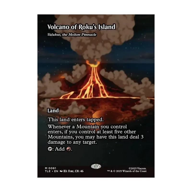 Volcano of Roku's Island / Valakut, the Molten Pinnacle (Borderless) - Avatar: The Last Airbender Eternal (Near Mint)