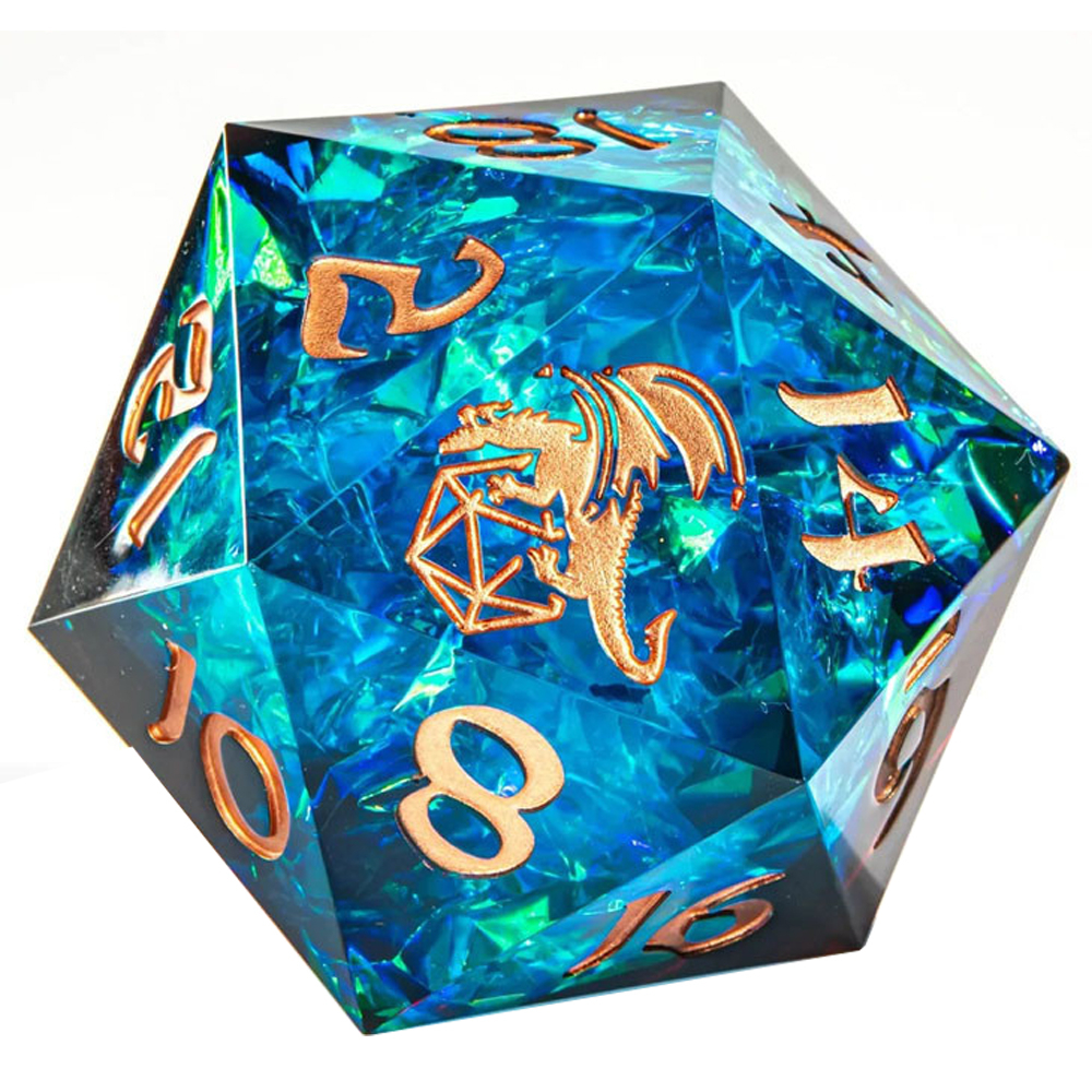 Premium 55mm d20 Sharp-Edged: Captured Magic - Blue & Red (Clearance)