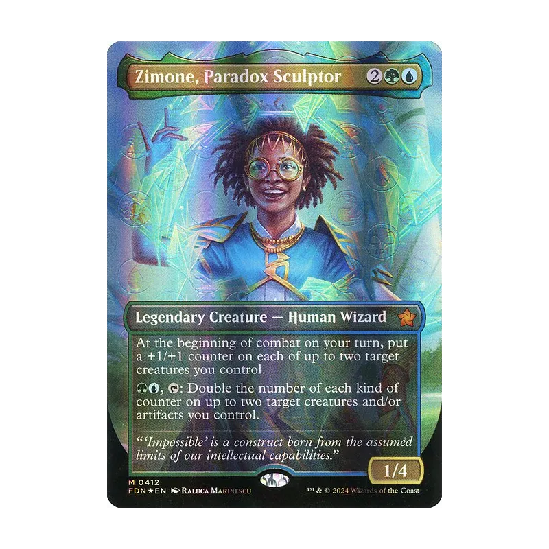 Zimone, Paradox Sculptor (Borderless) (Mana Foil) - Foundations (Foil Near Mint)