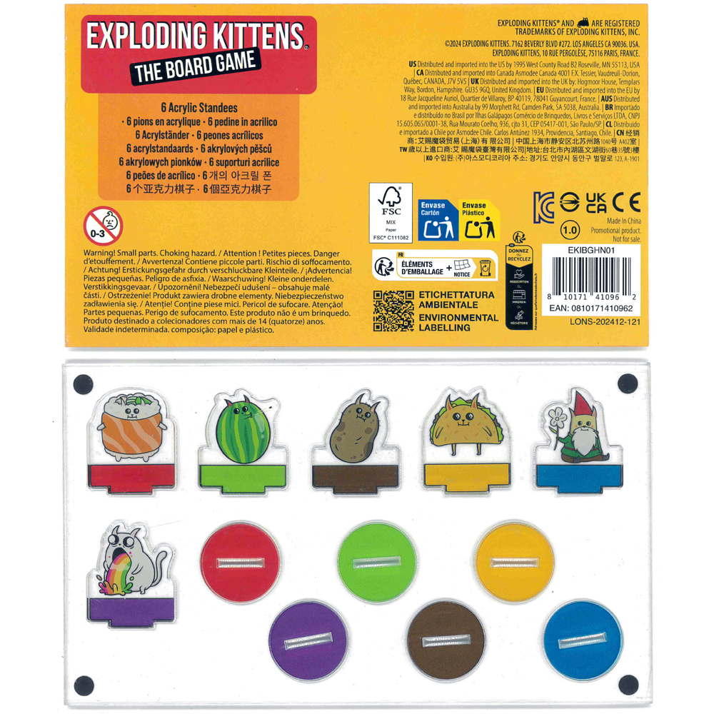 Exploding Kittens: The Board Game - Acrylic Standees (Free Product for EKCEKGBG3)