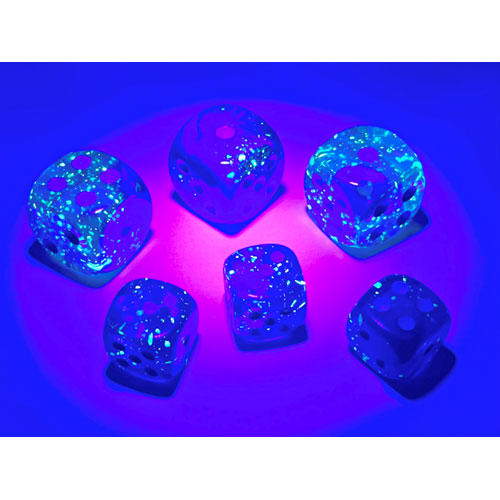 Chessex 12mm d6 Set: Gemini Luminary - Blue-Blue w/Light Blue (36)