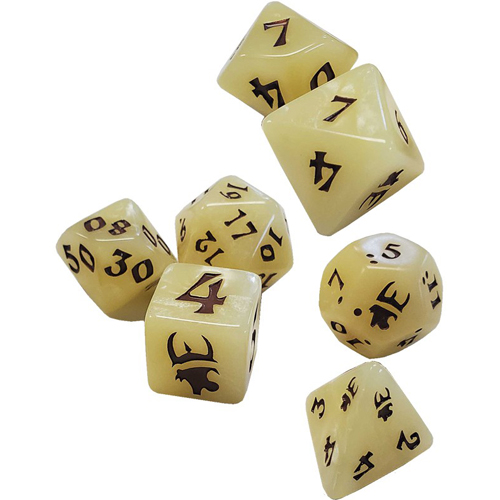 Munchkin Polyhedral Dice Set: Tan w/Brown (7)