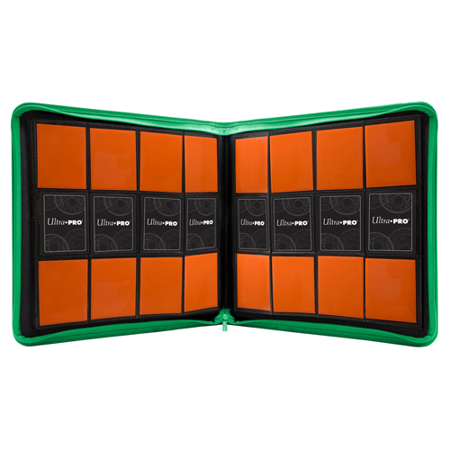 Vivid 12-Pocket Zippered Pro-Binder: Green