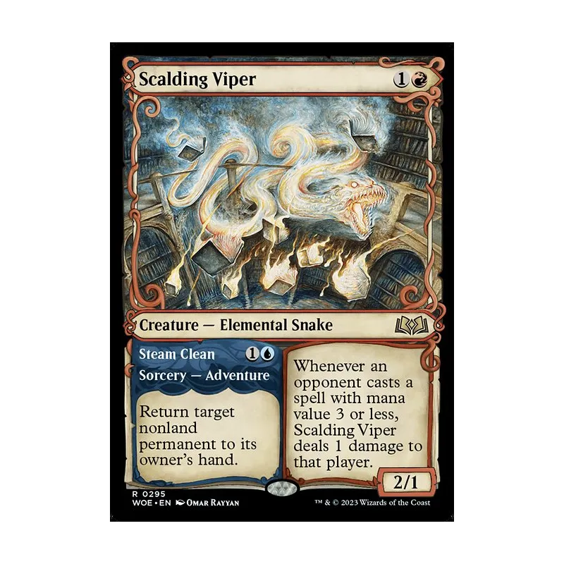 Scalding Viper // Steam Clean (Showcase) - Wilds of Eldraine (Near Mint)