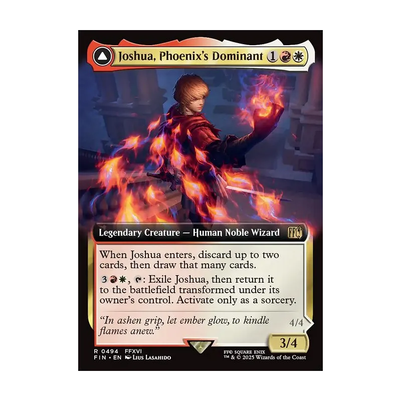 Joshua, Phoenix's Dominant // Phoenix, Warden of Fire (Extended Art) - Final Fantasy (Near Mint)
