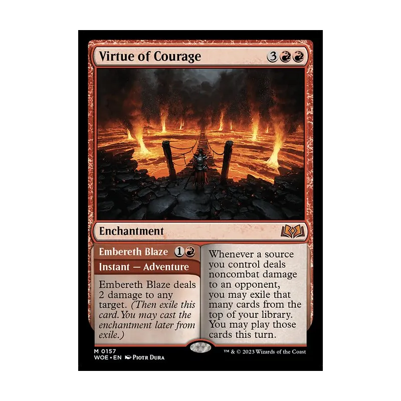 Virtue of Courage // Embereth Blaze - Wilds of Eldraine (Near Mint)