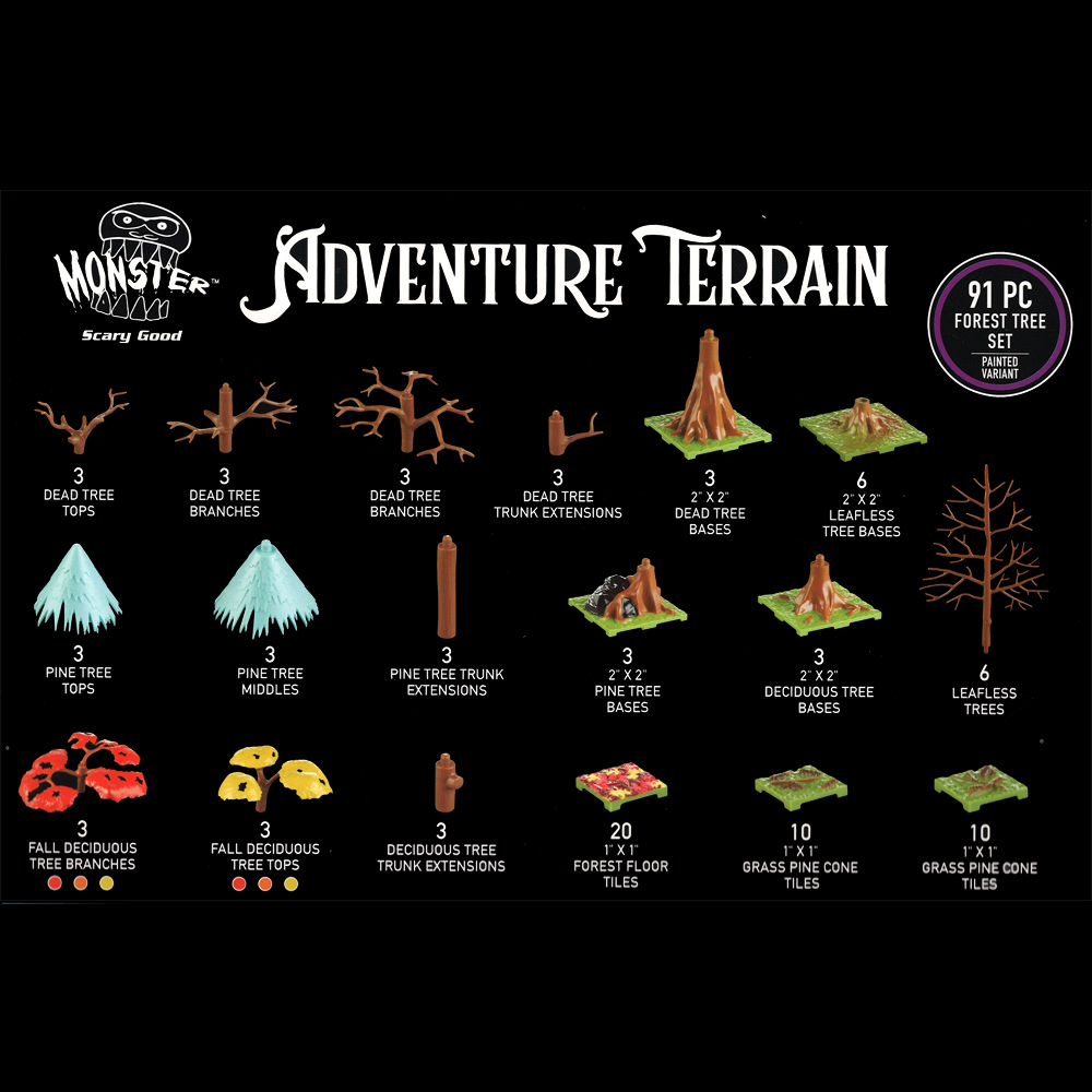 Monster Adventure Terrain: Painted - Forest Tree Set Fall Foliage Variant (91)