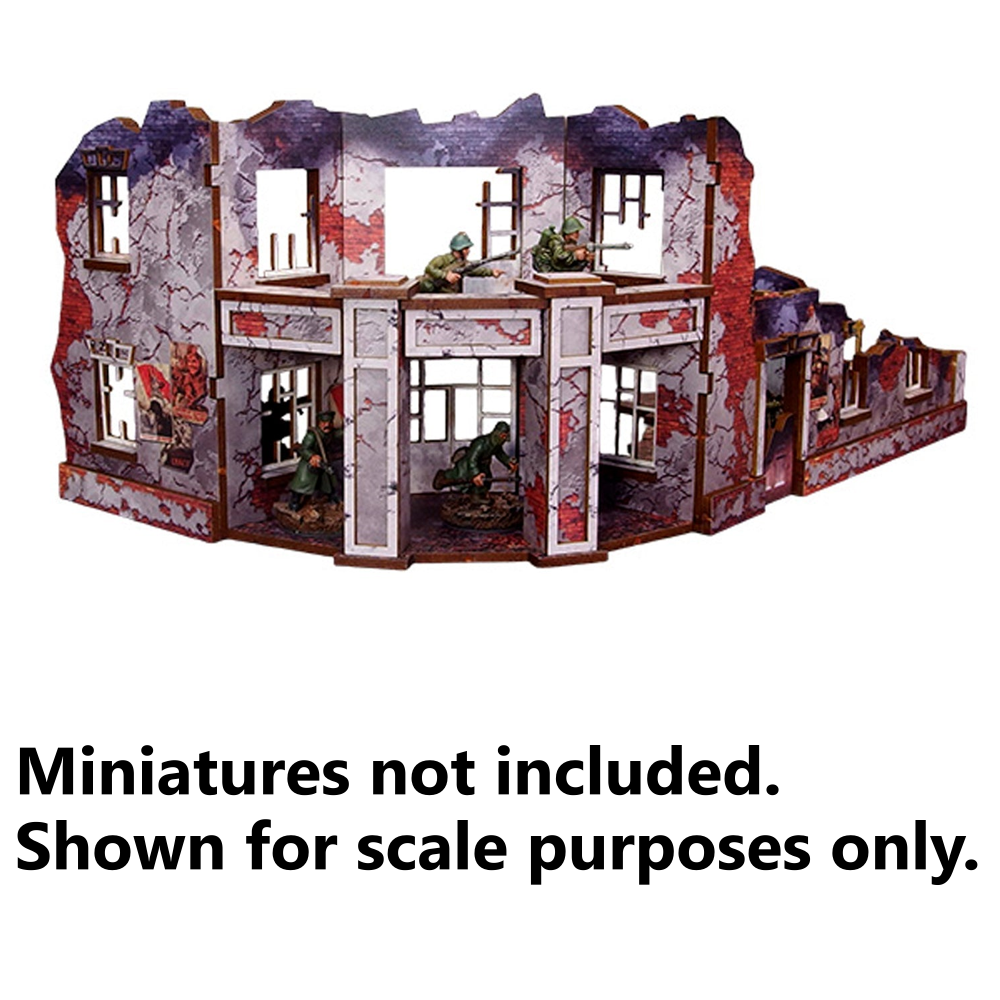Bolt Action HDF Terrain: WW2 Ostfront Stalingrad - Ruined Univermag Front (with Balcony)