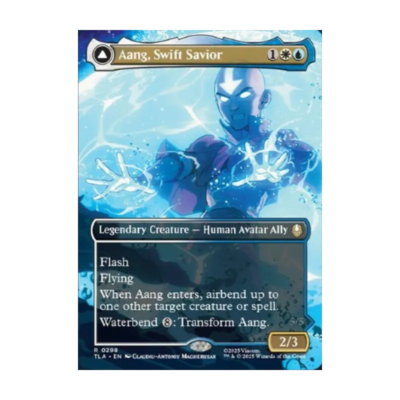 Aang, Swift Savior // Aang and La, Ocean's Fury (0298) (Borderless) - Avatar: The Last Airbender (Near Mint)