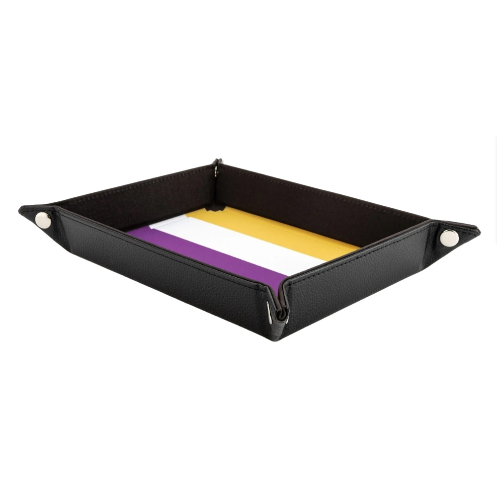 Pride Fold-Up Velvet Dice Tray: Nonbinary
