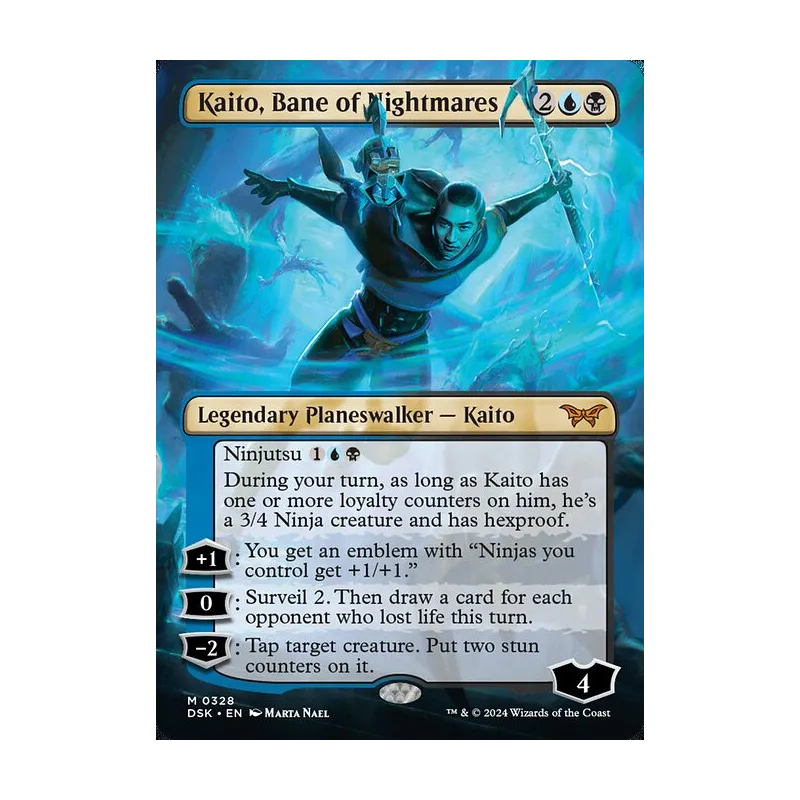 Kaito, Bane of Nightmares (Borderless) - Duskmourn: House of Horror (Foil Near Mint)