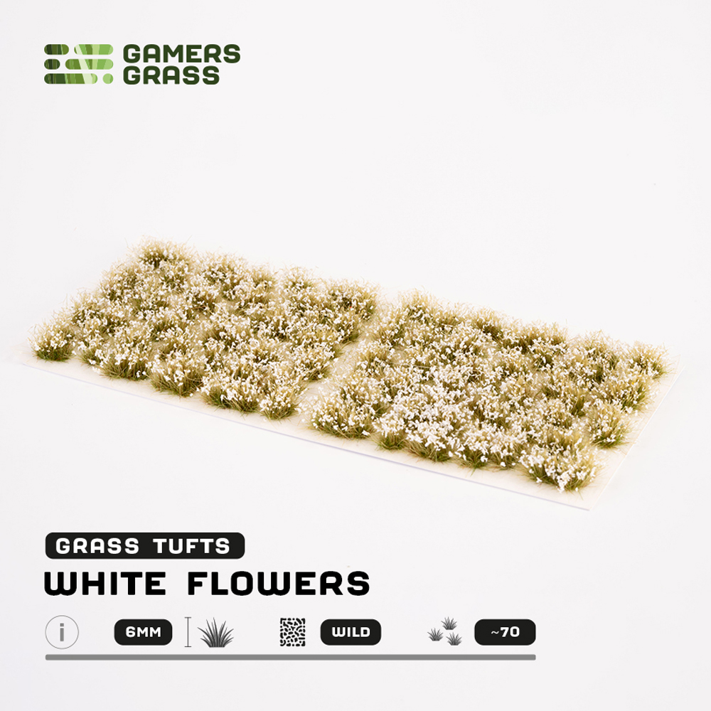 Gamers Grass Tufts: White Flowers - Wild 6mm