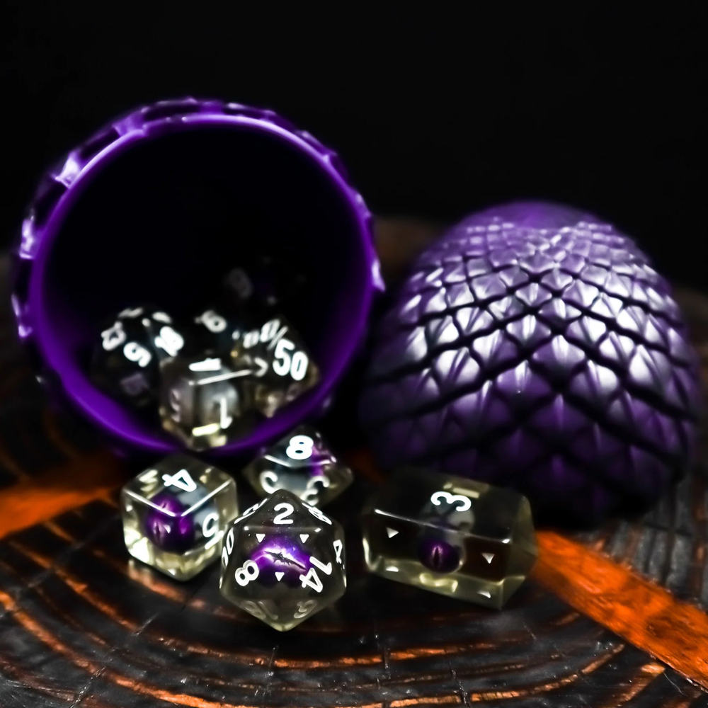 Dragon Eye Dice: Legendary Round Cut - Black (9)
