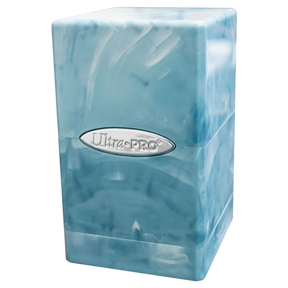 Satin Tower: Marble Light Blue/White