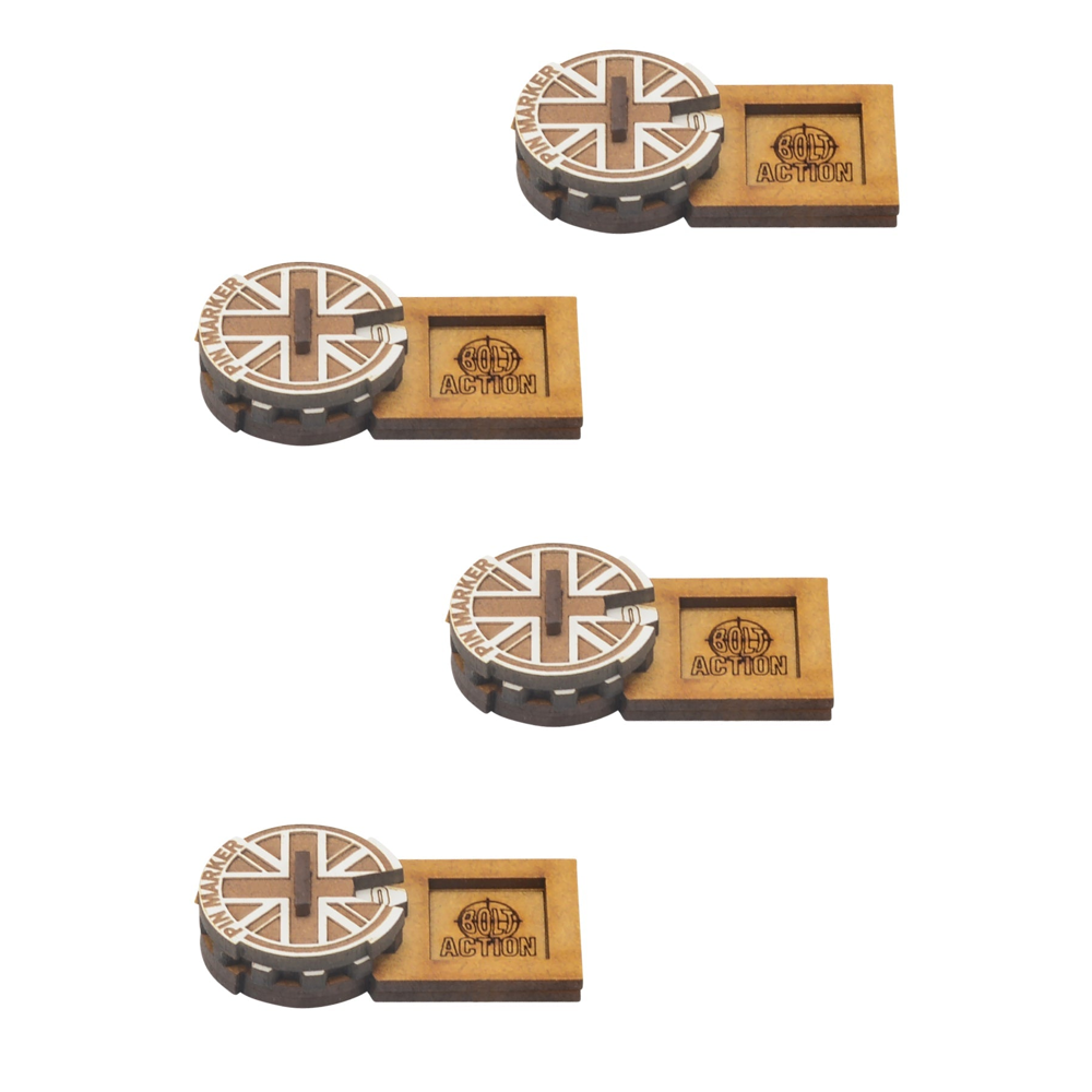 Bolt Action: MDF Unit Pin Markers - Great Britain