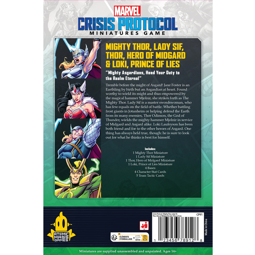 Marvel Crisis Protocol: Mighty Thor, Lady Sif, Thor Hero of Midgard & Loki, Prince of Lies