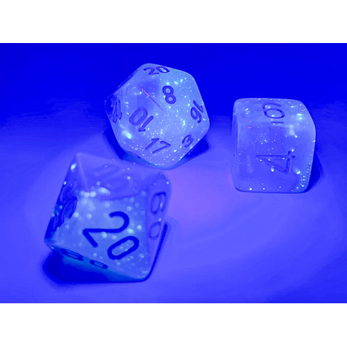 Chessex Dice Set: Gemini Luminary - Pearl Turquoise-White w/Blue (7)