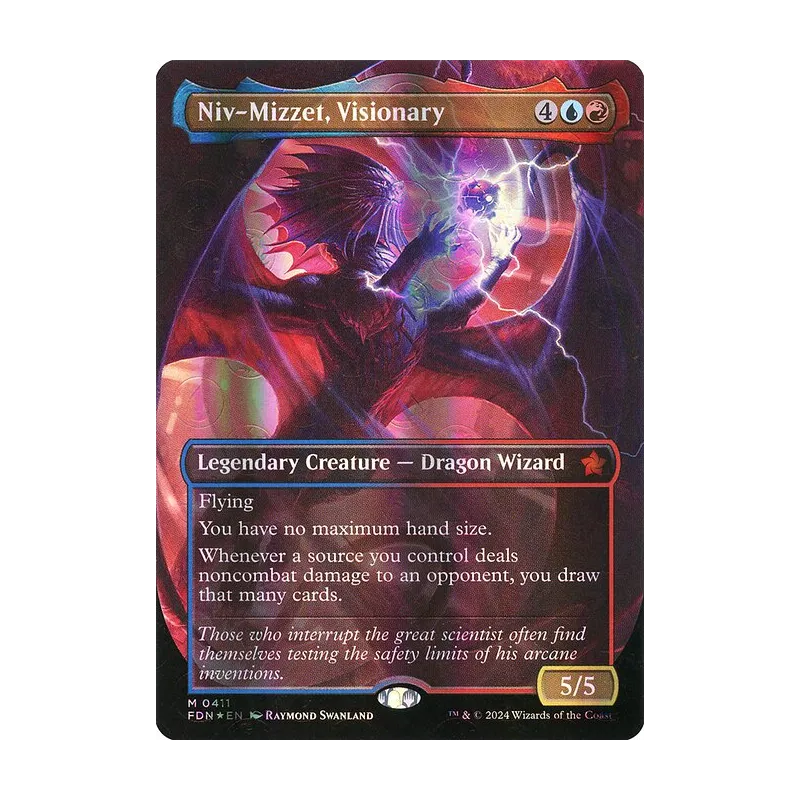 Niv-Mizzet, Visionary (Borderless) (Mana Foil) - Foundations (Foil Near Mint)
