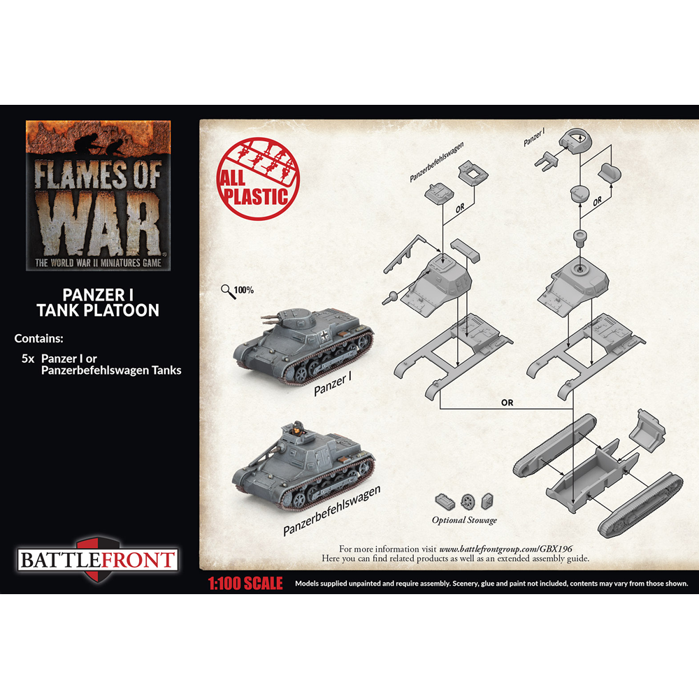 Flames of War WW2: German - Panzer I Tank Platoon
