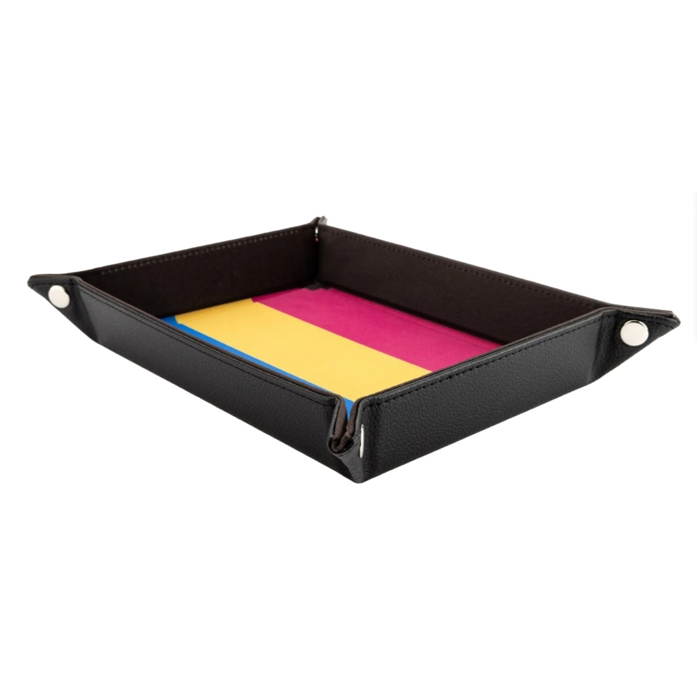 Pride Fold-Up Velvet Dice Tray: Pansexual